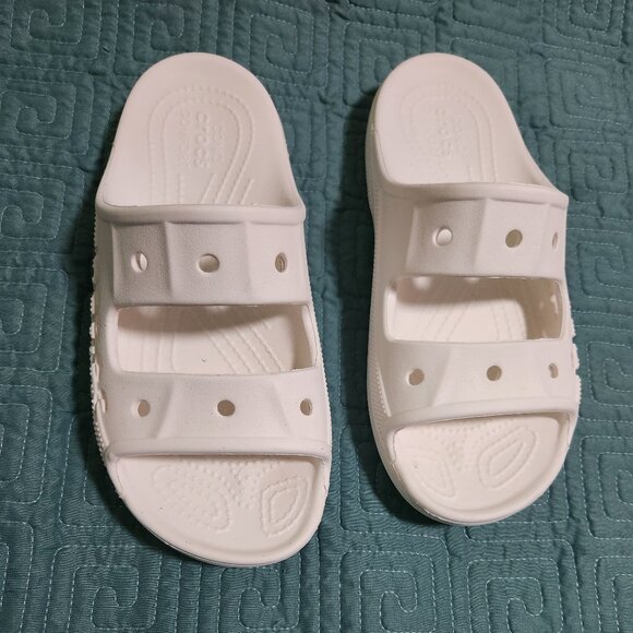 White Crocs Unisex Adult Baya Slide Sandals - Picture 3 of 5